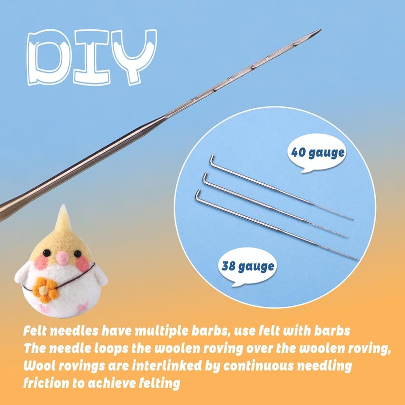 SOCNITC Needle Felting Kit for Beginners, Animal Doll Making Supplies with Tools, Soft Wool Roving, Foam Mat, Instructions, Accessories for Adults - Image 4